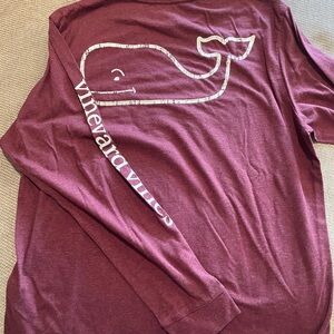 Vineyard Vines Burgundy Crew Neck Tee